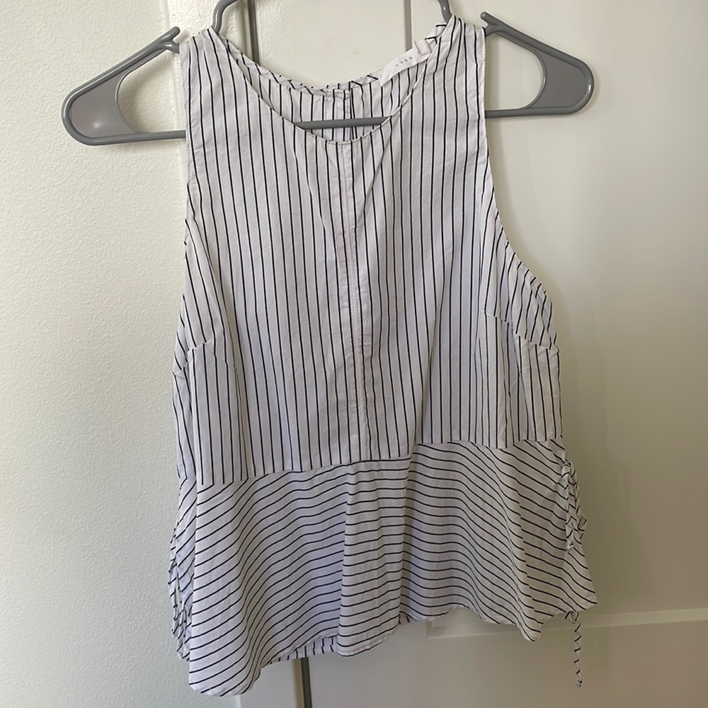 Lush Tie Side Striped Tank Blouse